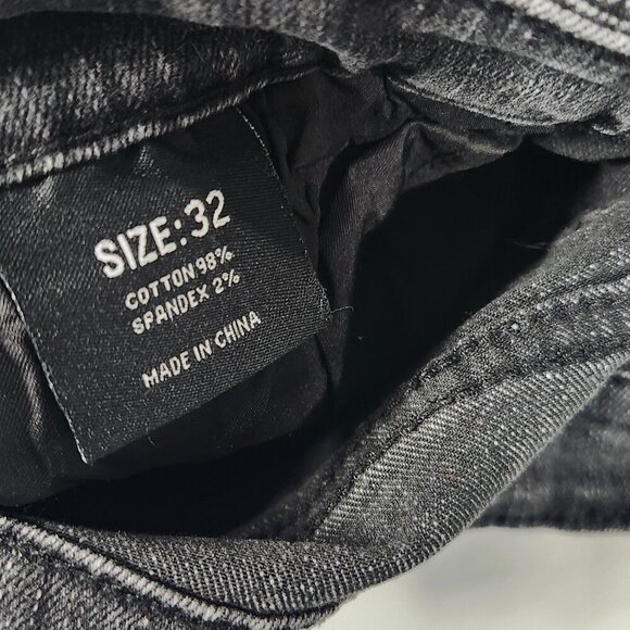 Men's Ripped Black Jeans with Red under - Picture 4 of 5